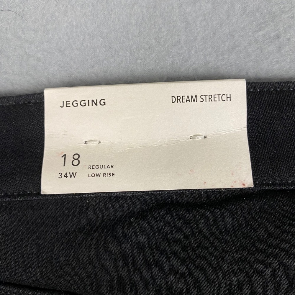 American Eagle Dream Stretch Distressed Destroyed Black Jegging Womens 18 NEW - Picture 8 of 16